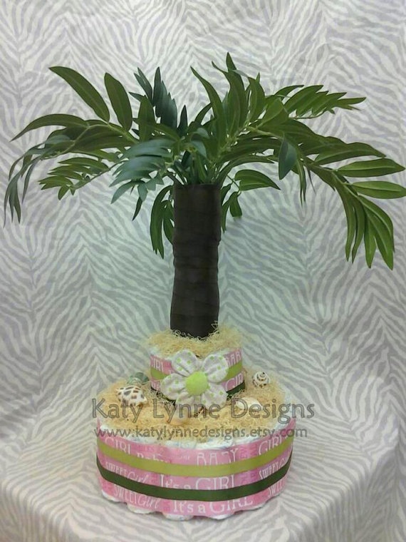 Pin Baby Monkey Diaper Cake With Palm Tree Party Ideas By Me