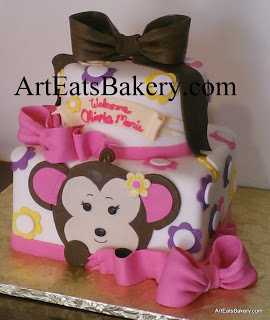 Pink and Purple Baby Shower Cake