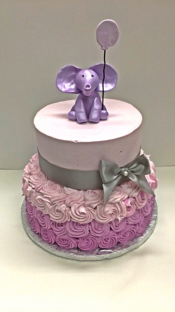 Pink and Purple Baby Shower Cake