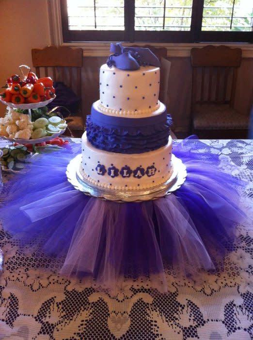 Pink and Purple Baby Shower Cake