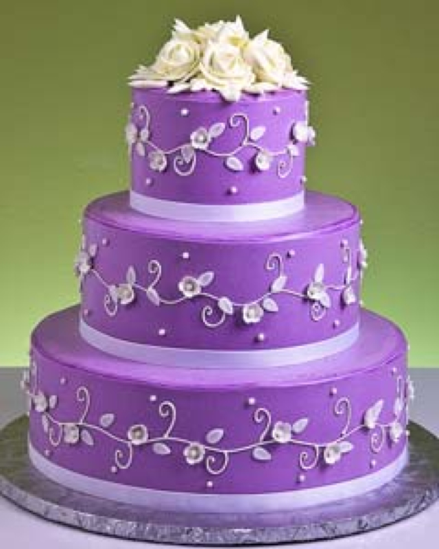 Pretty Purple Wedding Cake