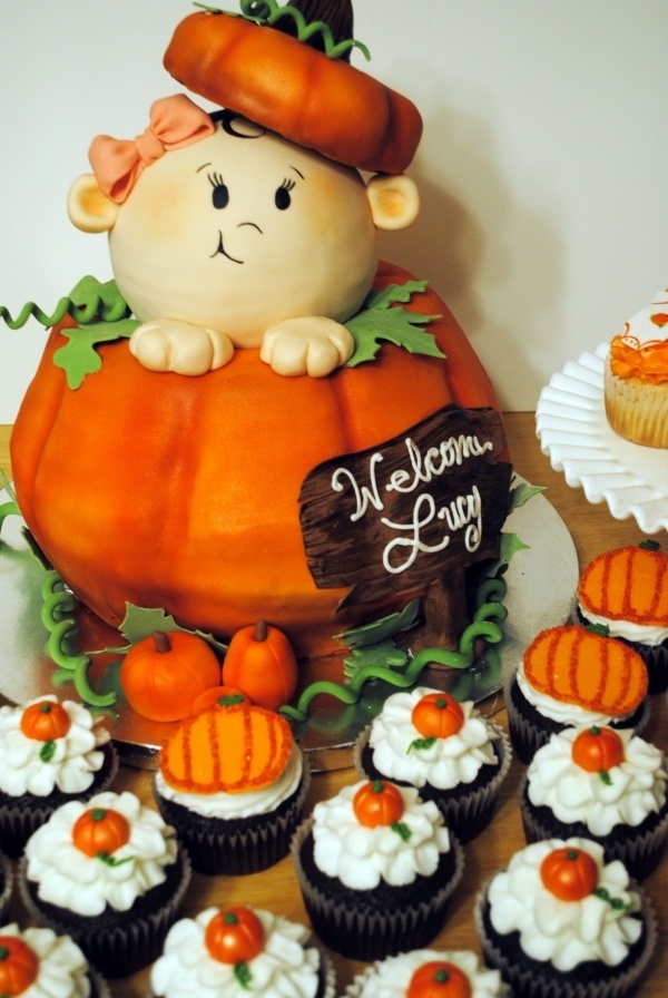 Pumpkin Baby Shower Cake