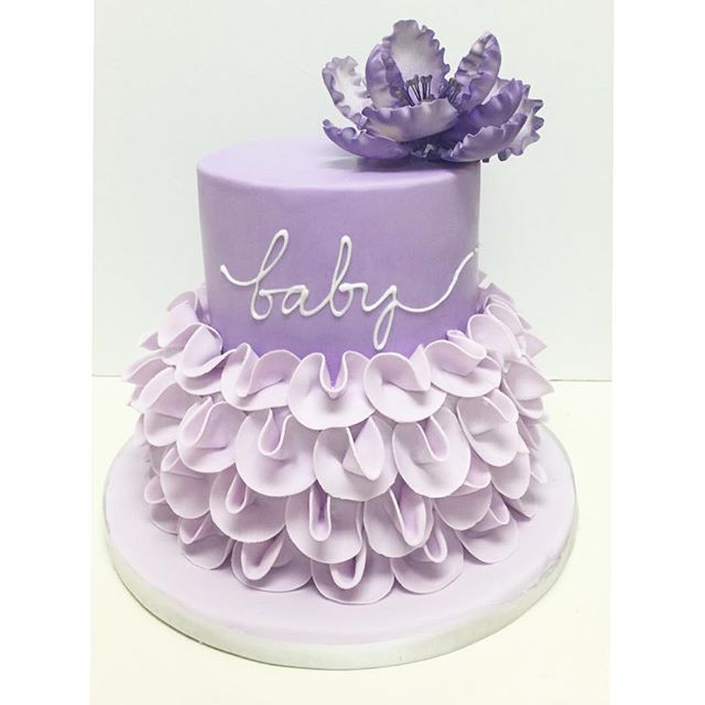 Purple and Gold Baby Shower Cake