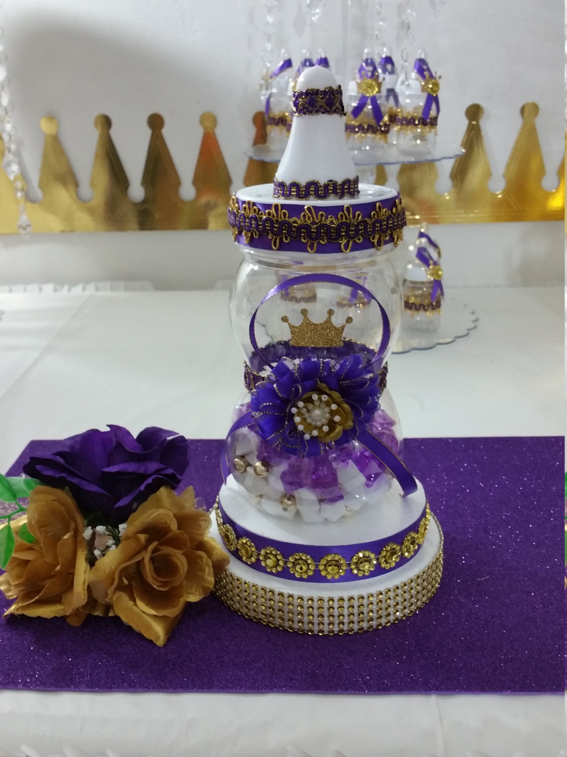 Purple and Gold Baby Shower Decorations