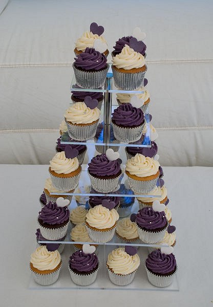 Purple and Silver Cupcake Tower