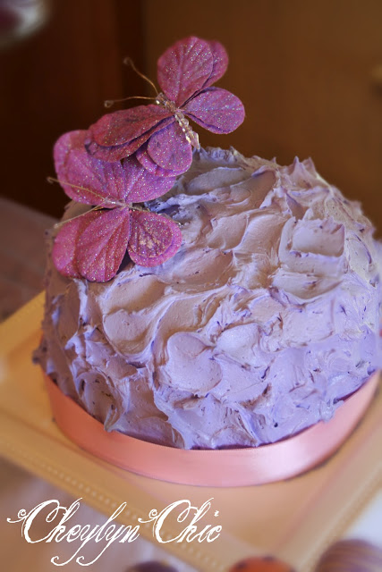 Purple Butterfly Baby Shower Cake