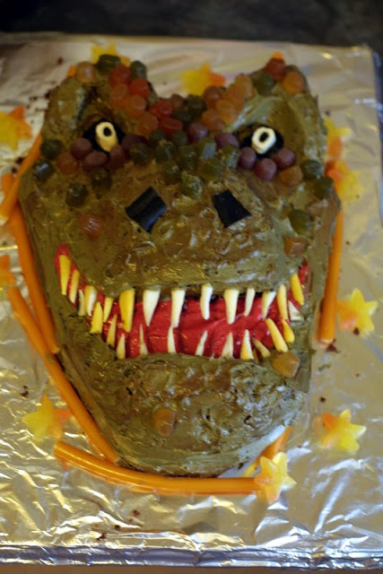 Scary Dinosaur Cake