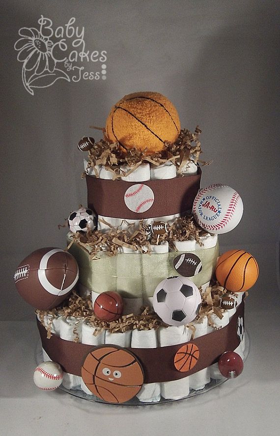 Sports Baby Shower Diaper Cakes