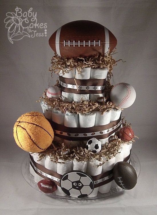 Sports Baby Shower Diaper Cakes