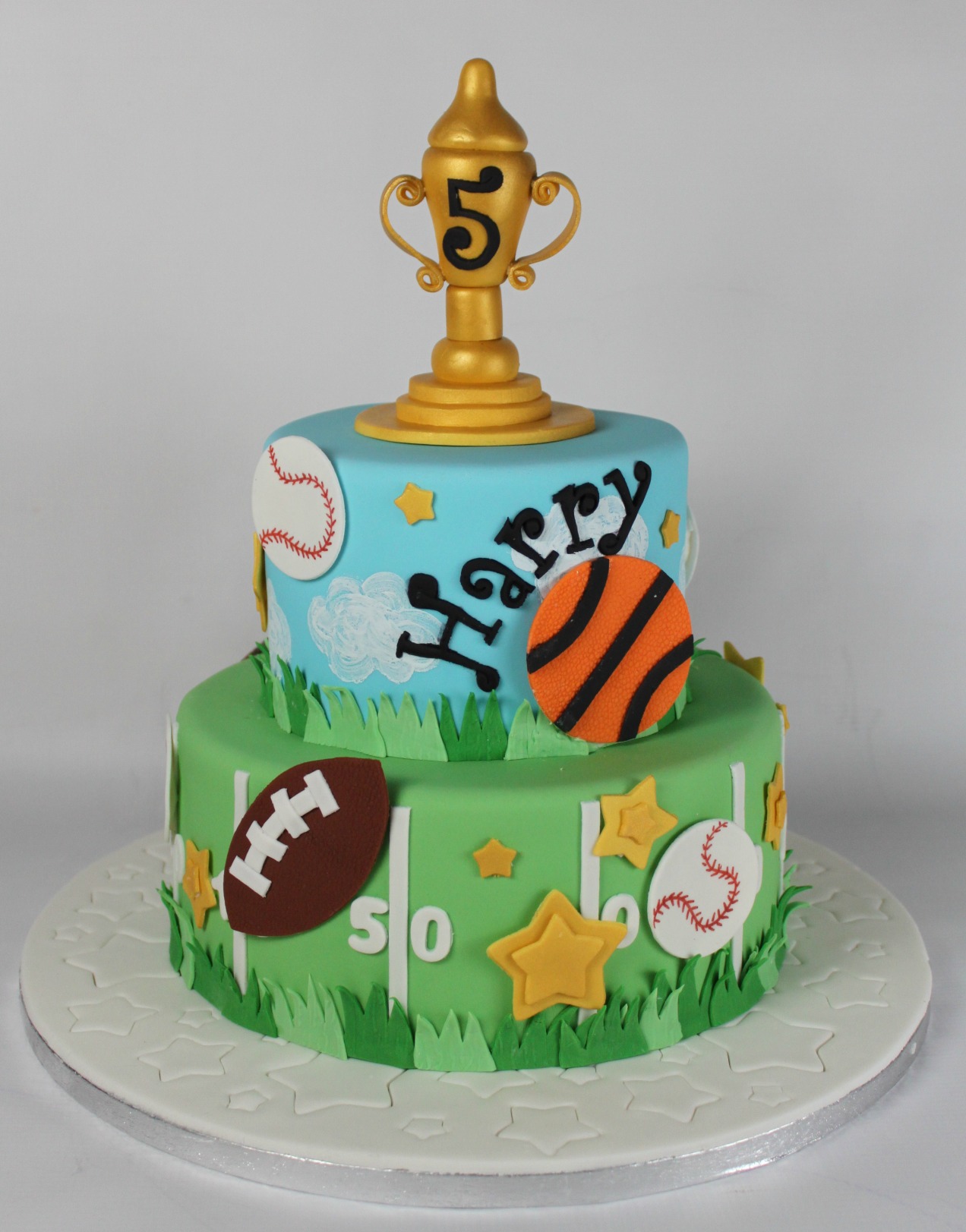 Sports-Themed Birthday Cake