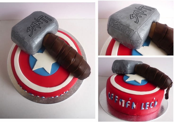 11 Thor Captain America Cakes Photo Captain America Cake Captain Marvel Comic Character And Avengers Thor Hammer Cake Snackncake