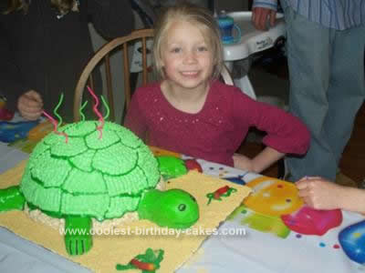 Turtle Shaped Birthday Cake