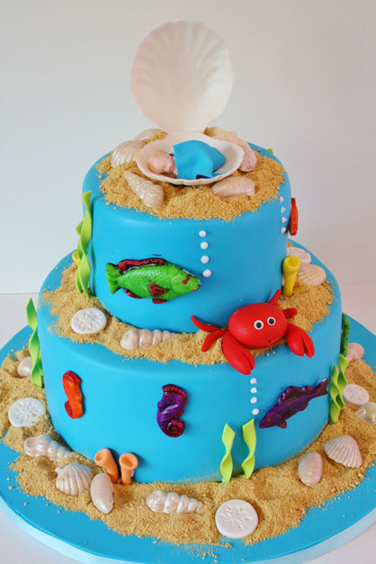 Under the Sea Themed Baby Shower Cake