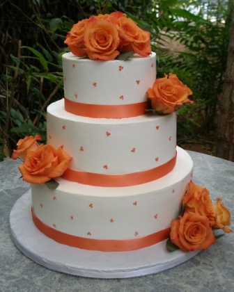 Wedding Cake Orange Flowers