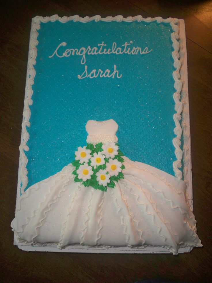 Wedding Shower Sheet Cake with Dress