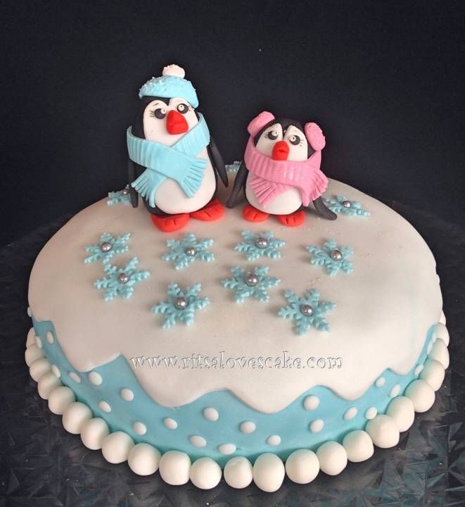 Winter Themed Birthday Cake