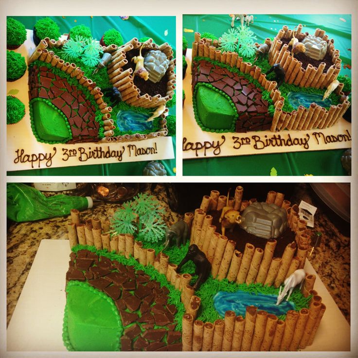 Zoo Animal Themed Birthday Cake