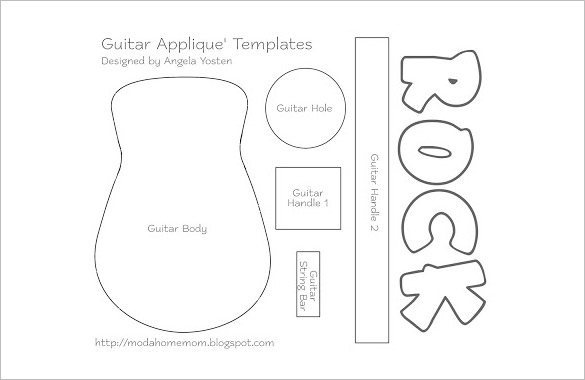Acoustic Guitar Cake Template Printable