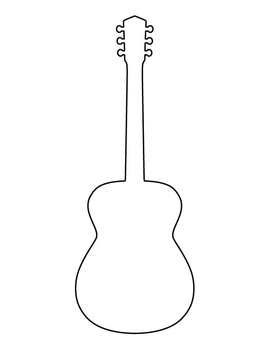 Acoustic Guitar Outline Template