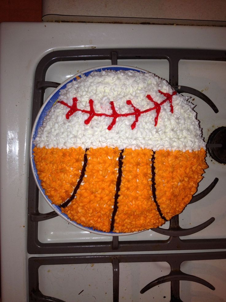 Baseball and Basketball Birthday Cake