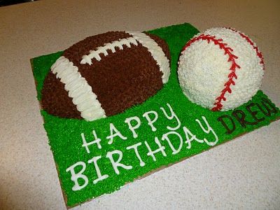 Baseball and Football Cake