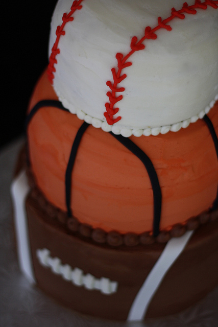 7 Photos of Baseball Basketball Football Cakes