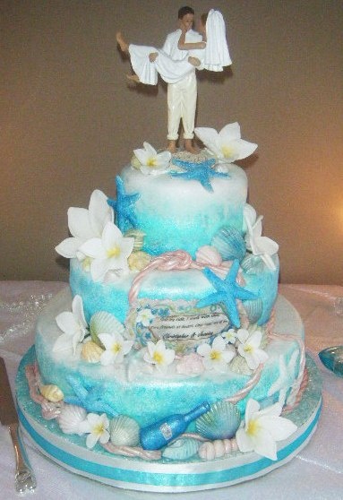 Beach Theme Wedding Cake