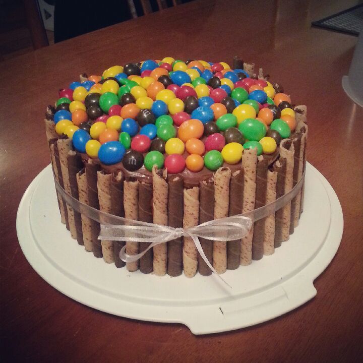 Birthday Cake with Wafer Sticks