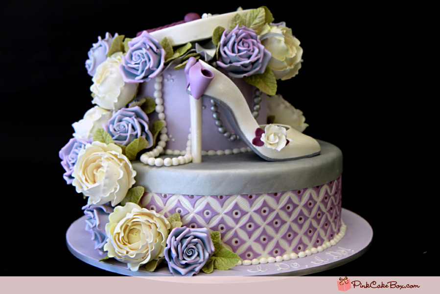 Bridal Shower Hat Box Cake