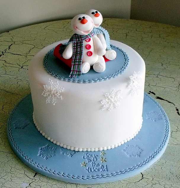 Cake Christmas Idea-Snowman