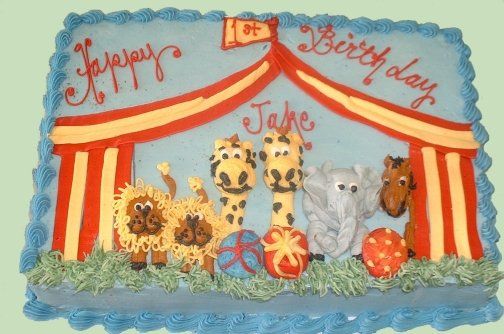 Circus Theme Sheet Cake