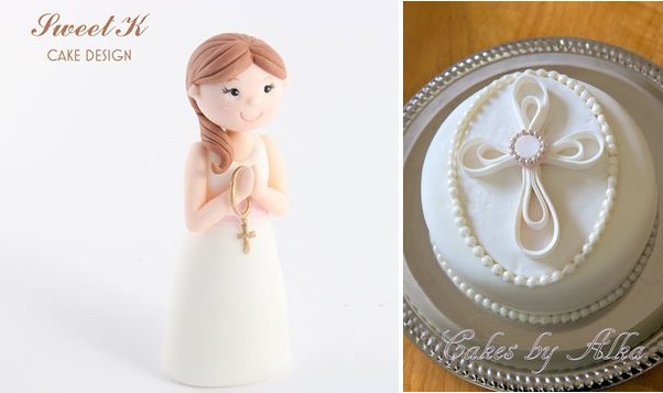 Communion Girl Cake Topper