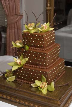 Decorated Chocolate Wedding Cake