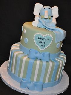 Elephant Baby Shower Cake