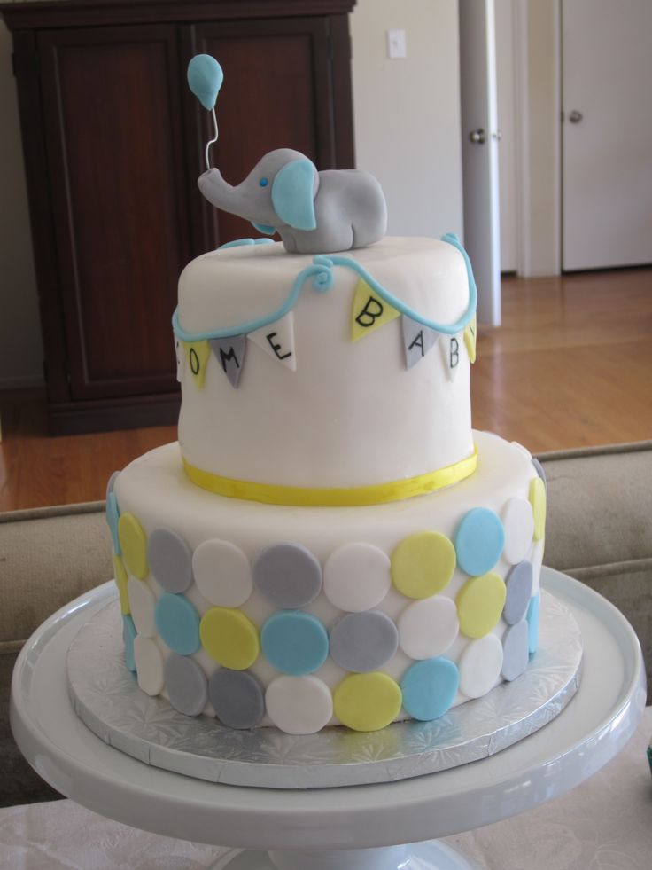 Elephant Baby Shower Cake