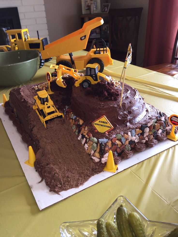 Excavator Birthday Cake