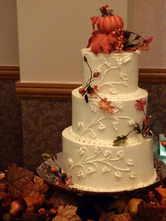 Fall Buttercream Wedding Cake