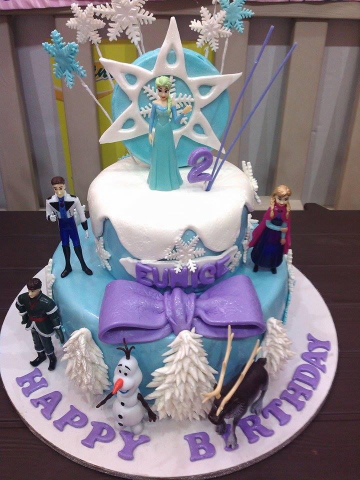 Frozen Themed 2 Tier Birthday Cake