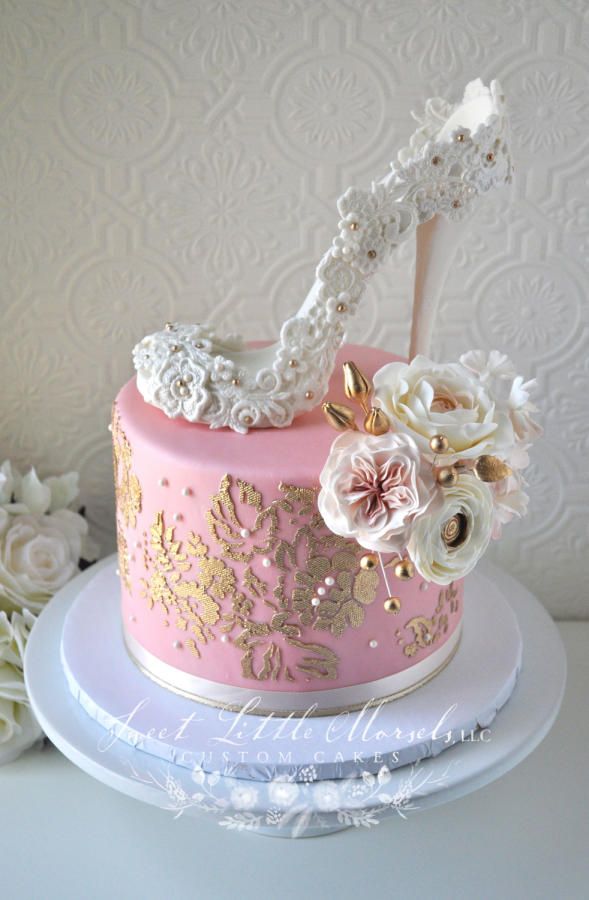 Gold and Pink Bridal Shower Cake Ideas