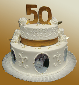 8 Photos of Cakes 2 Tier Golden Anniversary