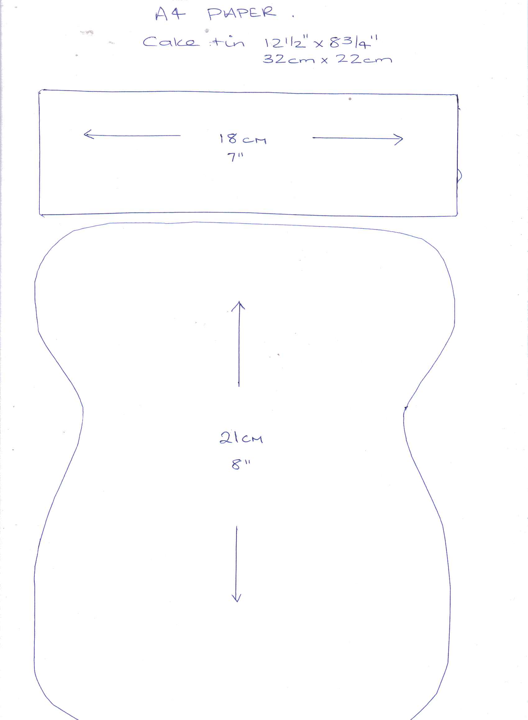 Guitar Cut Out Template for Cakes