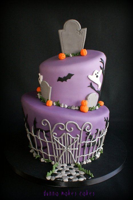 Halloween Graveyard Cake