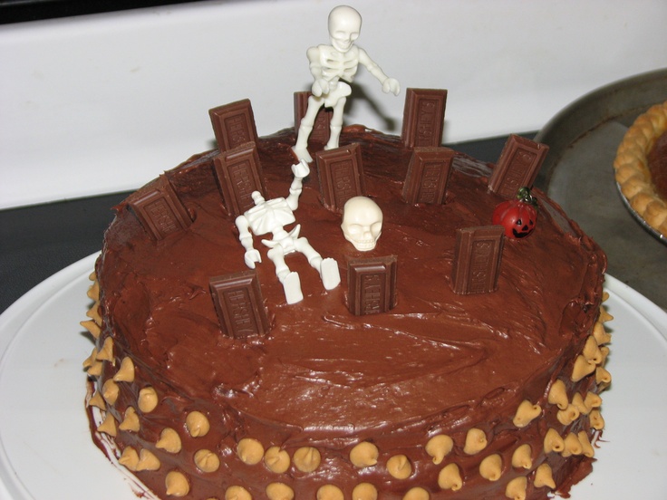 Halloween Graveyard Cake