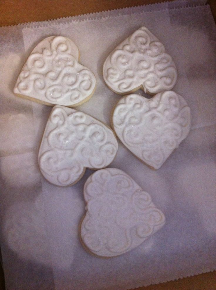 Heart Shaped Wedding Shower Cookies