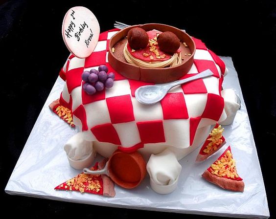 Italian Themed Birthday Cake