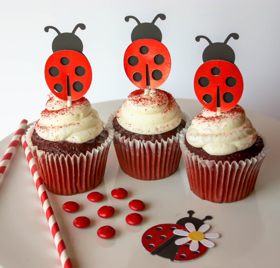 Ladybug Cupcake Toppers