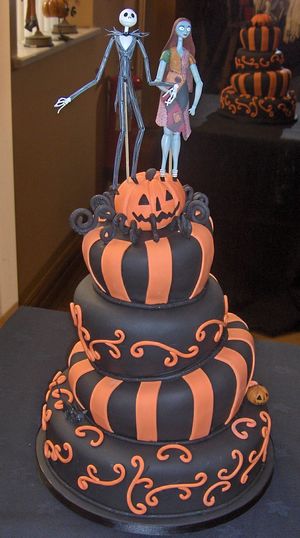 Nightmare Before Christmas Halloween Wedding Cake