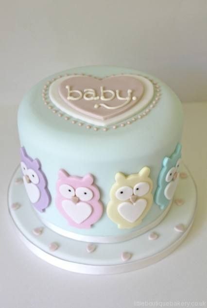 Owl Baby Shower Cake