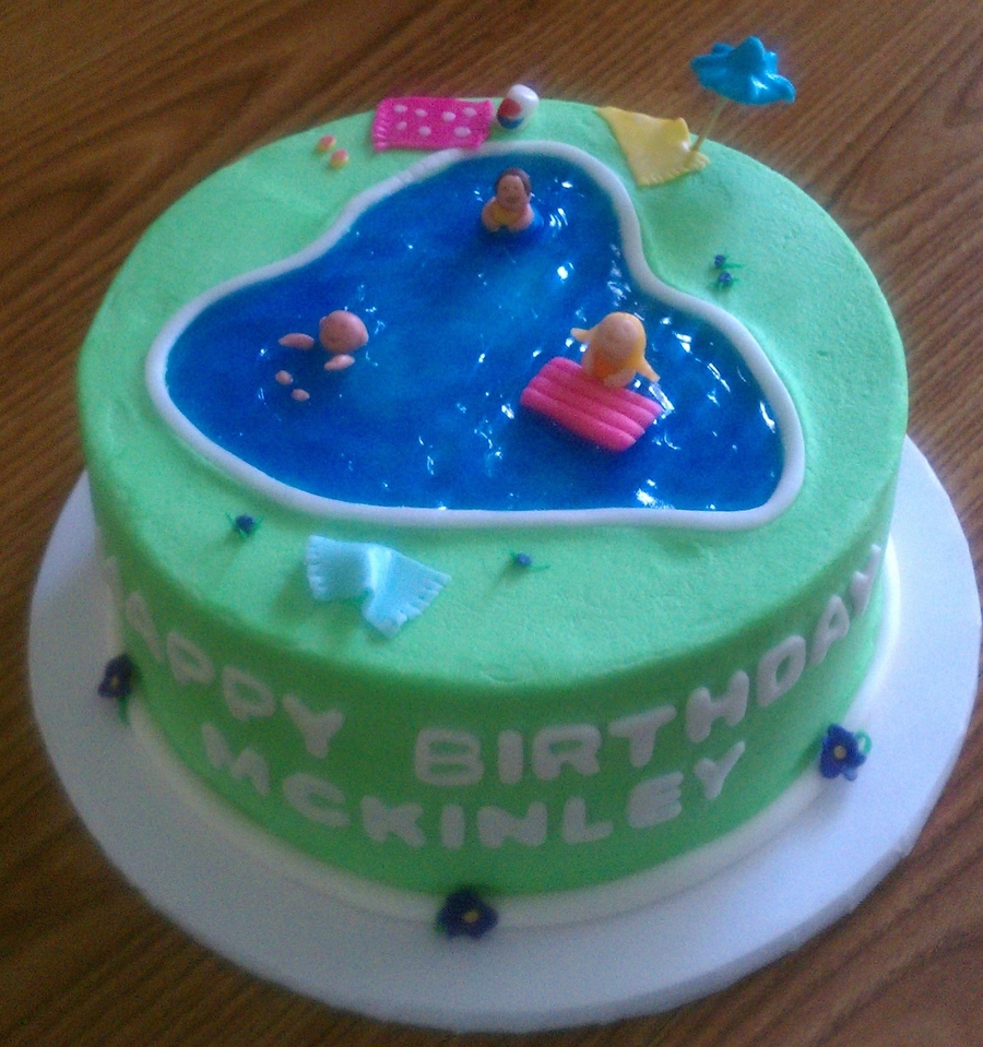 Pool Themed Birthday Cakes