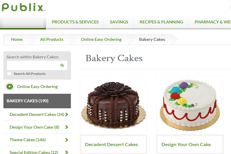 Publix Cakes Online Order